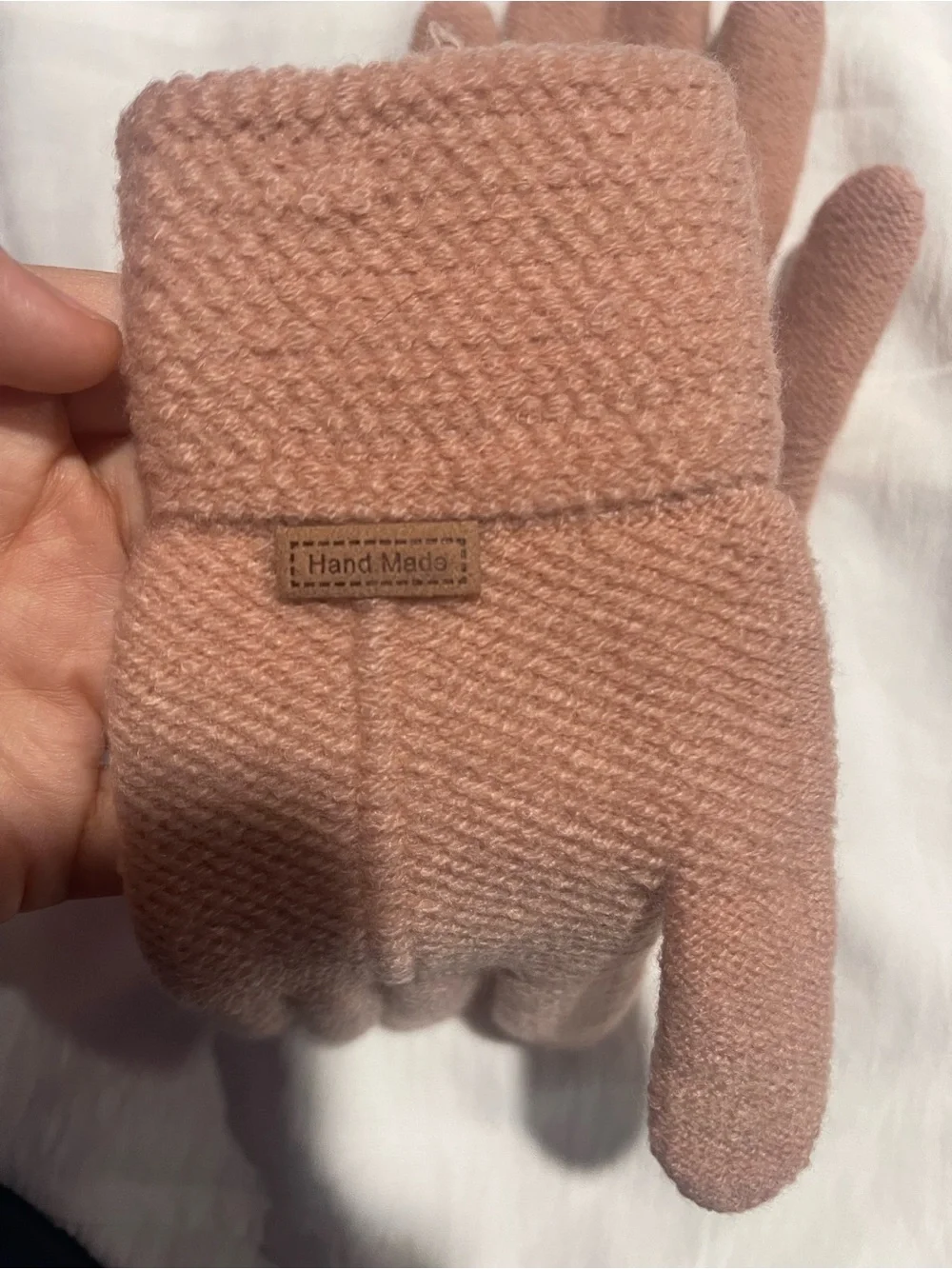 Cozy Knit touchscreen Gloves in Dusty Rose